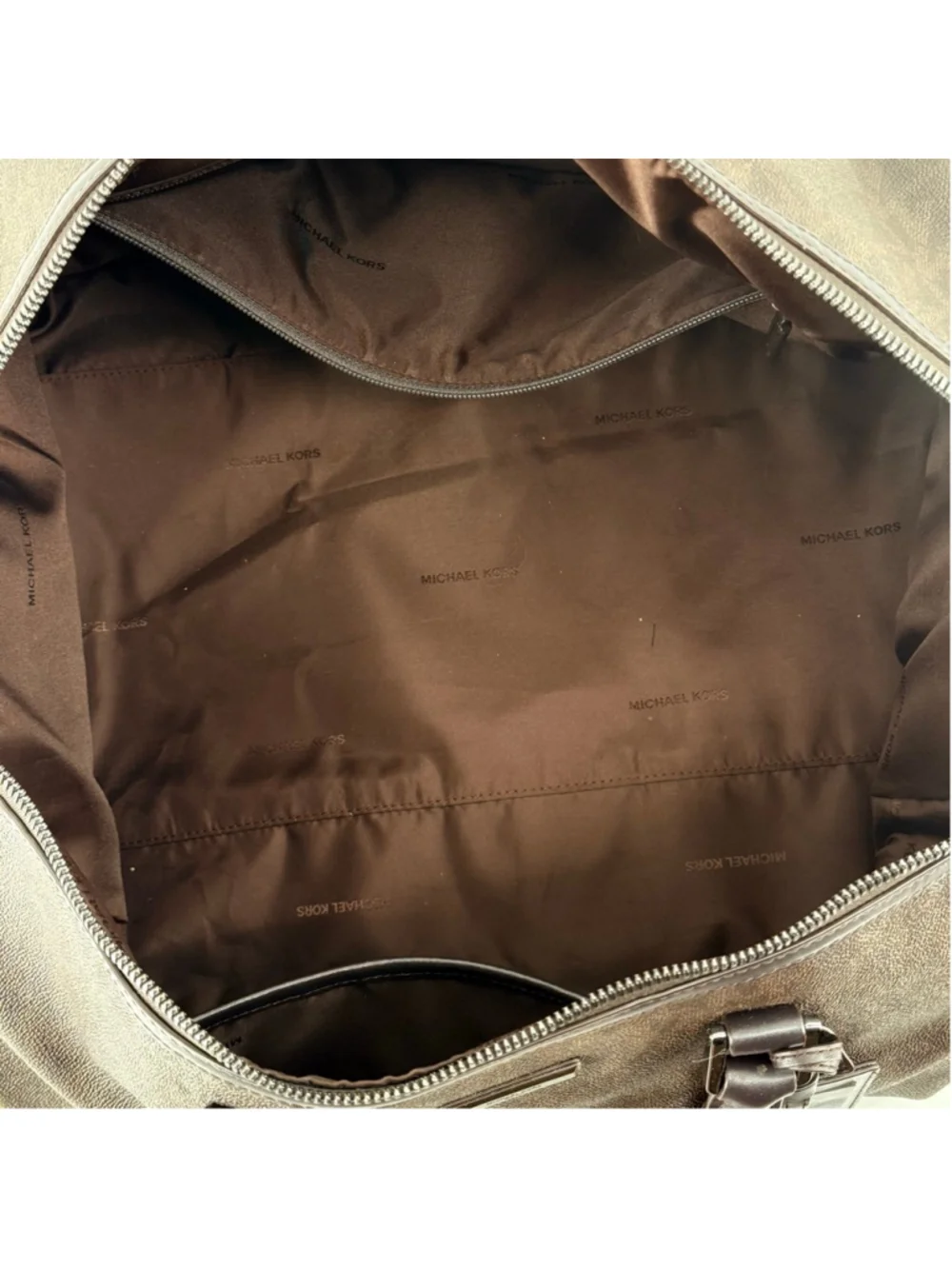 Michael Kors Jet Set Travel Large Duffle Bag Handbag Brown With Strap